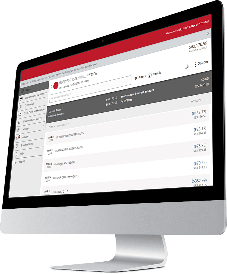 Desktop computer with lite Valley Credit Union account