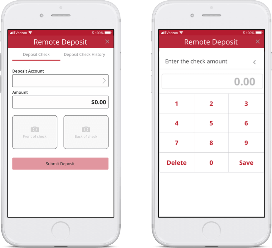 phone with lite Valley Credit Union mobile check deposit app